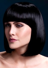 Парик Fever Elise black, sleek bob with fringe (temp до 120°C), черный, 33см
