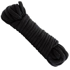 Мягкая бондажная веревка из хлопка Japanese style Bondage Rope, черная, 10м
