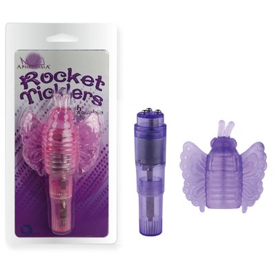 Вибро-массажер Rocket Ticklers с насадкой, фиолетовый, 9,7х2,4см