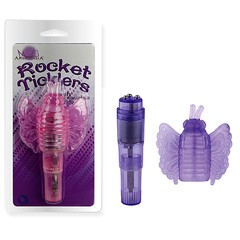Вибро-массажер Rocket Ticklers с насадкой, фиолетовый, 9,7х2,4см