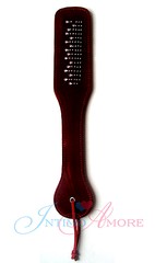 Бордовая бархатистая шлепалка Notabu BDSM со стразами, иск/замша