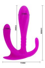 Анально-вагинально-клиторальный стимулятор Pretty Love Edgar, силикон, 11,4см