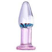 Стеклянная анальная пробка Art of glass Нежный цветок, 10,5х3,5см