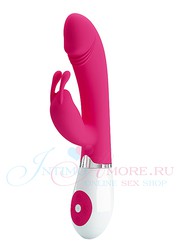 Вибратор Pretty Love Gene для G точки и клитора, 30 реж., силикон, 20х3,2см