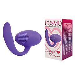 Клиторальный виброшарик Cosmo, фиолетовый силикон, 6,2х3,6см/60г