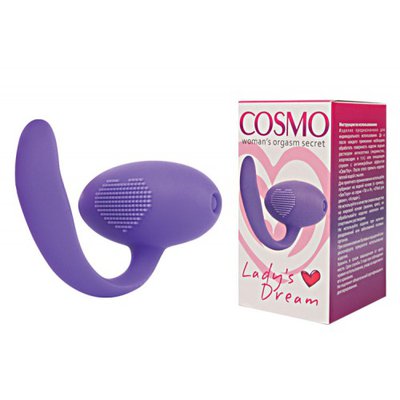 Клиторальный виброшарик Cosmo, фиолетовый силикон, 6,2х3,6см/60г