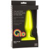 Анальная пробка Glo Thick but plug, желтая, 14,5х4,3см
