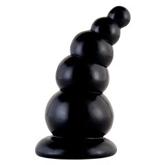 Анальная пробка Black&Red, черный силикон, 13х1,9-5,5см