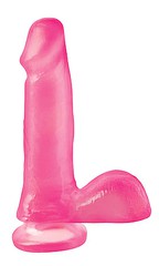 Фаллос Basix rubber works™ 6' на присоске, розовый, 15,5х4см