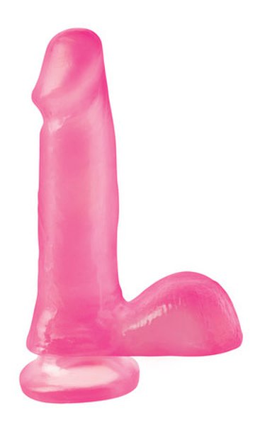 Фаллос Basix rubber works™ 6' на присоске, розовый, 15,5х4см