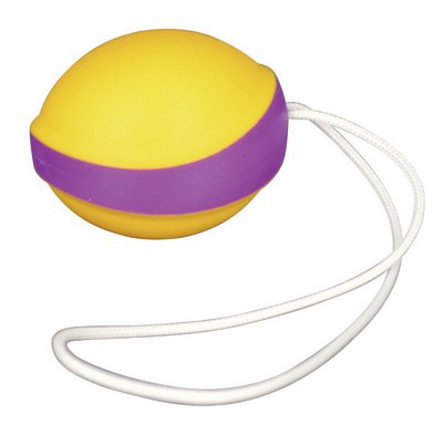 Вагинальный шарик-тренажер Amor Single, желто-фиолетовый, 3,3х4см/33г