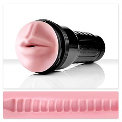 Рот-мастурбатор с широкими поперечными ребрышками Fleshjack: Pink Mouth Wonder Wave