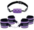 Игровой комплект Purple Pleasure Set. Кляп, наручники, оковы, маска