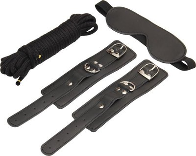 Набор для связывания Notabu BDSM (маска, наручники, верёвка) чёрный