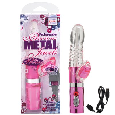 Заряжаемый от USB вибратор с ротацией Princess Jewels, 4 режима