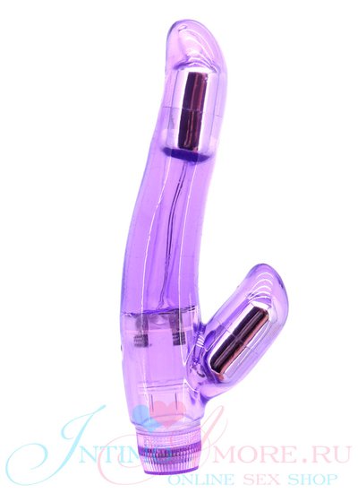 Вибратор Dual Stimulator Curvaceous для G-точки и клитора, фиолетовый, 18,5х2,5-3см