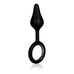 Анальная пробочка с кольцом Booty Call® Booty Tickler, черный силикон, 15х3,2