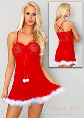 Неглиже Ayanda в новогоднем стиле (+стринги), красное, L/XL(46-48р)
