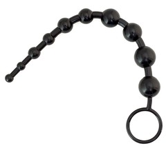 Анальная цепочка Toyfa Black&Red, черная, 30,5х0,9-2,5см