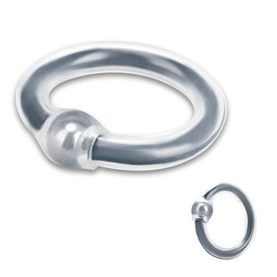 Эрекционное кольцо с шариком EF-T027-CBLK, 3,4см