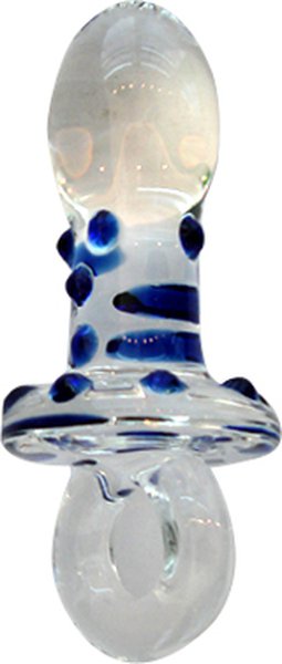 Стеклянная анальная пробка Art of glass с кольцом, 13 х 3,5 см