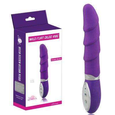Фиолетовый G-вибратор Wild Flirt Dildo Vibe, силикон, 10 режимов, 18,8х3см