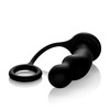 Масссажер простаты COLT® Commander™ Probe & Ring с кольцом на п/ч, черный силикон, 12,5х4см