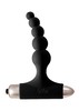Анальная елочка Splendor с вибратором в основании, 10 реж, черный силикон, 12,1х1,2-2,6см