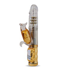 Хай-тек вибратор Sexy Friend, поступательно-возвратный, золотистый, 26х3,7см