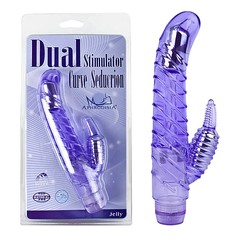 Вибратор Dual Stimulator Curve Seducrion для G-точки и клитора, фиолетовый, 18,5х2,7-3,2см