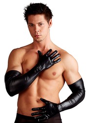 Мужские эластичные перчатки Svenjoyment wetlook, черные, M/XL(48-58р)