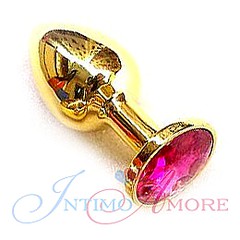 Анальная пробка с кристаллом Small Gold Ruby