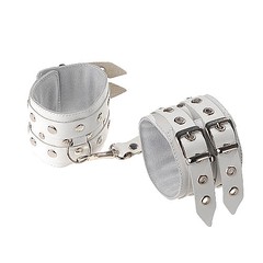 Наручники Sitabella® BDSM, белые, натуральная кожа, 2 ремешка