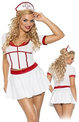 Эротический костюм медсестры, белый с красным, M(44-46р)