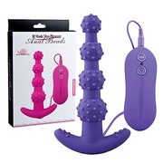 Вибро-массажер простаты Max Pleasure Anal Beads, фиолетовый силикон, 10 режимов, 12,7х3см