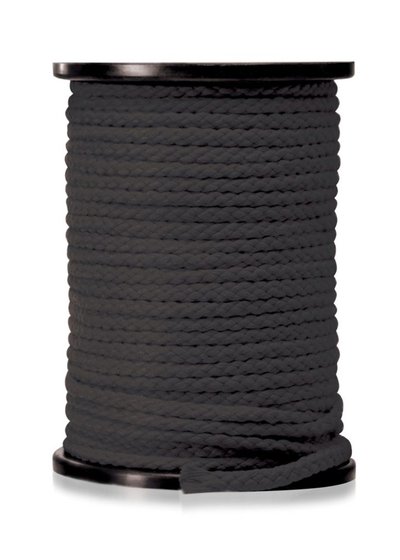 Веревка Bondage Japanese Silk Rope (для шибари), черная, 200футов/60,96м