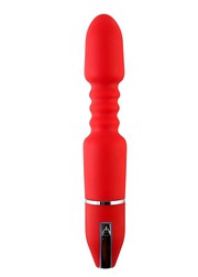 Большой анальный массажер Toyfa Black&Red, 10 мощных режимов, красный, 28х4,2см
