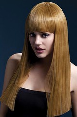 Парик Fever Alexia auburn, long blunt cut with fringe (temp до 120°C), золотисто-каштановый, 48см