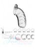 Мужской пояс верности Man Cage №04, прозрачный поликарбонат, 4,5"/11,5см