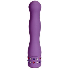 Вибратор De La Curve с кристаллами, фиолетовый, 13,5х2,5см