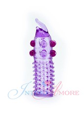 Стимулирующая удлиняющая насадка "Crystal sleeve" с шариками, фиолетовая, 12см