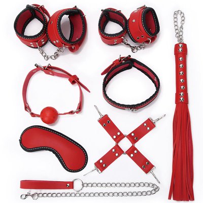 Комплект Notabu BDSM, иск. кожа, красный с черным