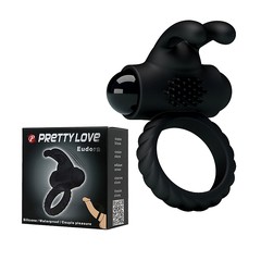 Кольцо на п/ч Pretty Love Eudora с виброзайкой для клитора, силикон, 2,3см