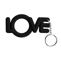 Эрекционное кольцо Love Cockring на брелке, черный силикон, 8,5х4,5см