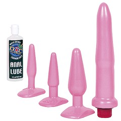Анальный набор Anal Beginner's kit (вибратор и пробки), розовый
