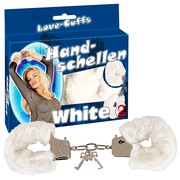 Металлические наручники Hand-schellen Love-cuffs с мехом, белые