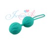 Бирюзовые вагинальные шарики "Geusha lastic ball", силикон, 3,3см, 85гр