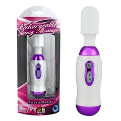 Вибромассажер Rechargeable Flexing Massagers, сиренево-белый, аккумулятор, 18 режимов, 18х4,5см