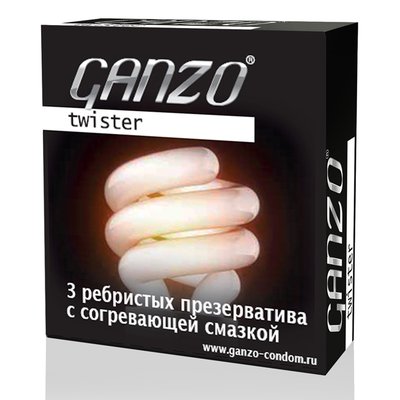 Презервативы Ganzo Twister №3 анатомические с согревающей смазкой -1 уп