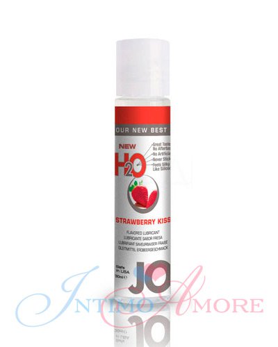Съедобный лубрикант JO H₂O Strawberry Kiss (Клубника), 30мл